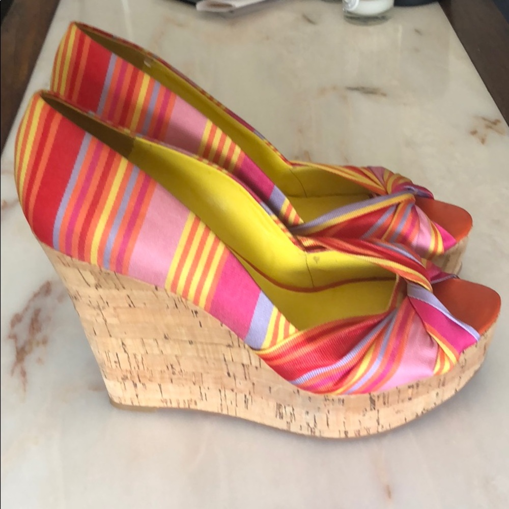 Nine West Striped Multi/Rainbow Platform Sandal